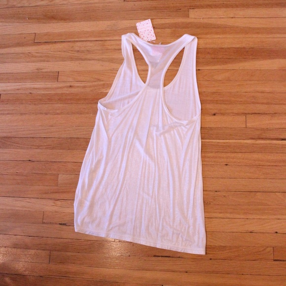 Free People NWT white shiny tank top - Picture 5 of 5